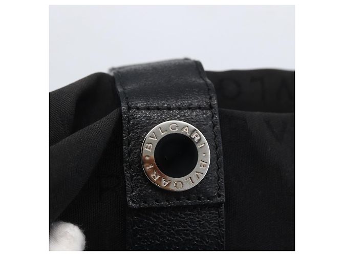 Bulgari BVLGARI Tote Bag aus schwarzem Canvas mit Silber authentisch hk3529 - Ansicht 10