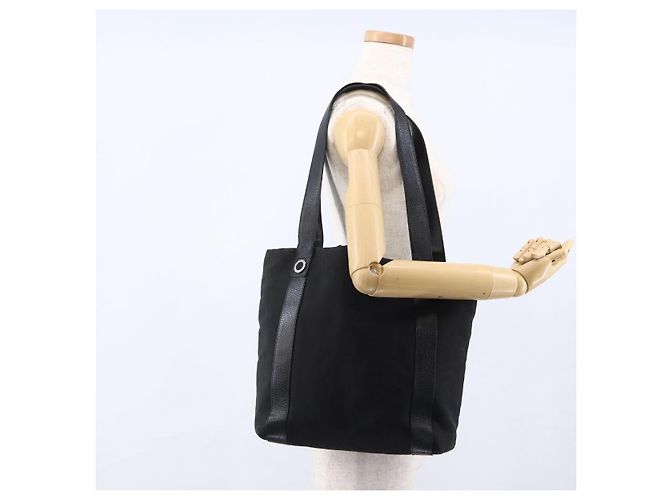 Bulgari BVLGARI Tote Bag aus schwarzem Canvas mit Silber authentisch hk3529 - Ansicht 22