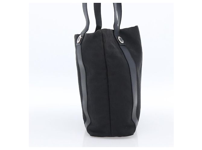 Bulgari BVLGARI Tote Bag aus schwarzem Canvas mit Silber authentisch hk3529 - Ansicht 3