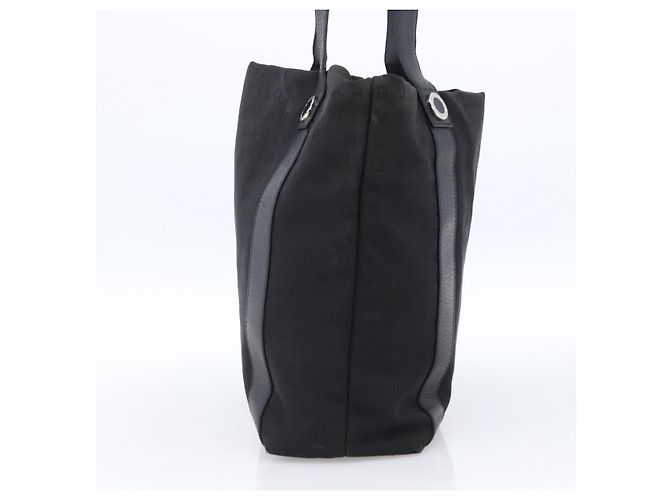 Bulgari BVLGARI Tote Bag aus schwarzem Canvas mit Silber authentisch hk3529 - Ansicht 4