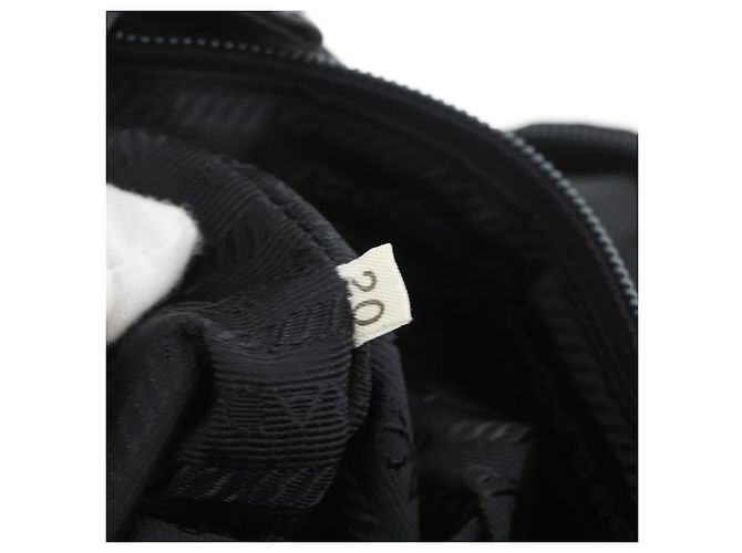 PRADA Borsa a mano in nylon nero argento Auth BA10929 - vista 12