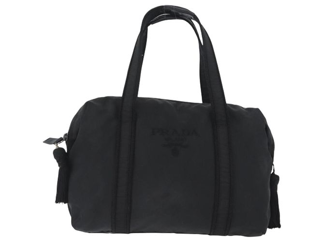 PRADA Borsa a mano in nylon nero argento Auth BA10929 - vista 13