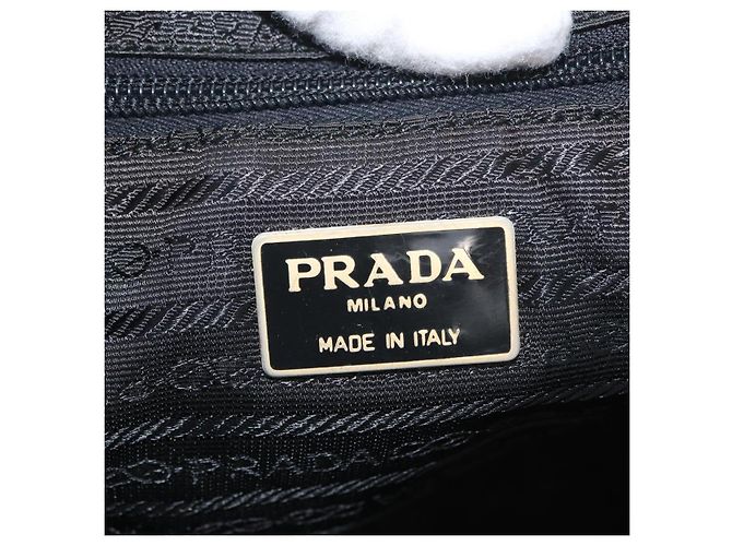 PRADA Borsa a mano in nylon nero argento Auth BA10929 - vista 18