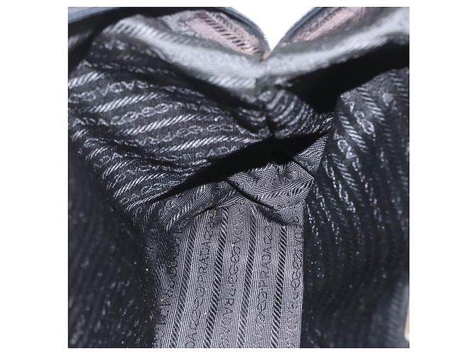 PRADA Borsa a mano in nylon nero argento Auth BA10929 - vista 20