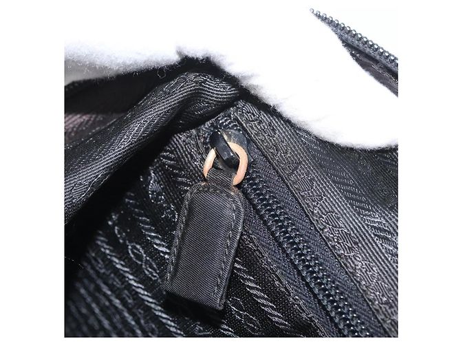 PRADA Borsa a mano in nylon nero argento Auth BA10929 - vista 21