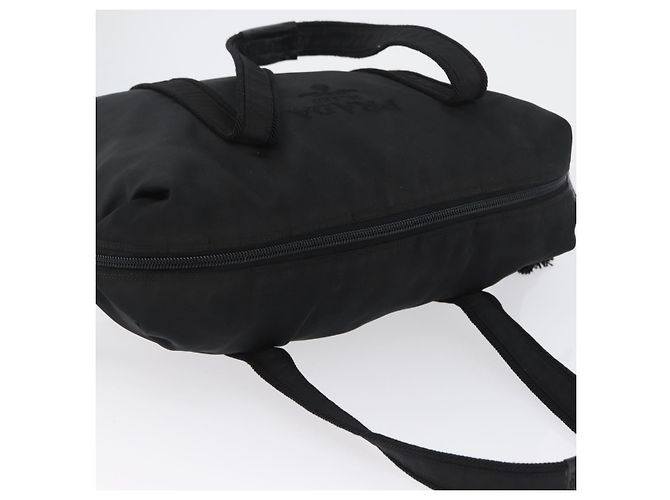 PRADA Borsa a mano in nylon nero argento Auth BA10929 - vista 6