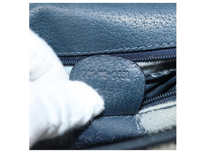 Gucci Borsa Sherry Line Micro GG Supreme in PVC Navy Gold 001 113 0551 Auth LNZ556 D'oro Blu navy - vista 12
