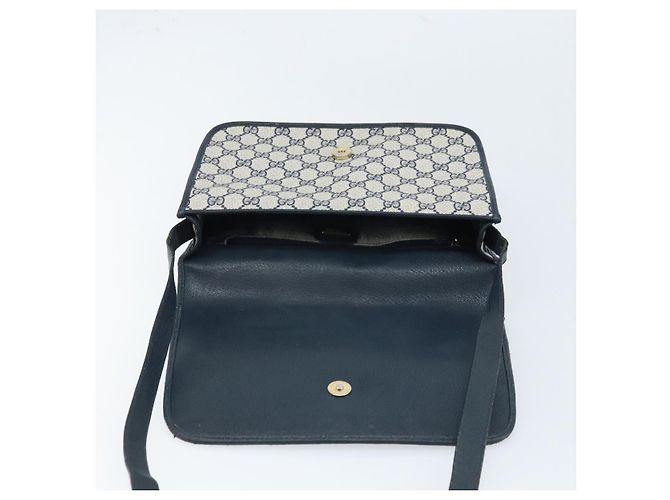 Gucci Borsa Sherry Line Micro GG Supreme in PVC Navy Gold 001 113 0551 Auth LNZ556 D'oro Blu navy - vista 19