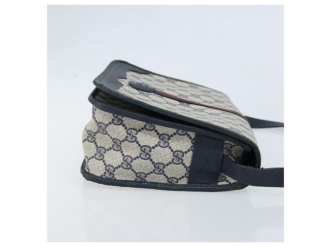 Gucci Borsa Sherry Line Micro GG Supreme in PVC Navy Gold 001 113 0551 Auth LNZ556 D'oro Blu navy - vista 3