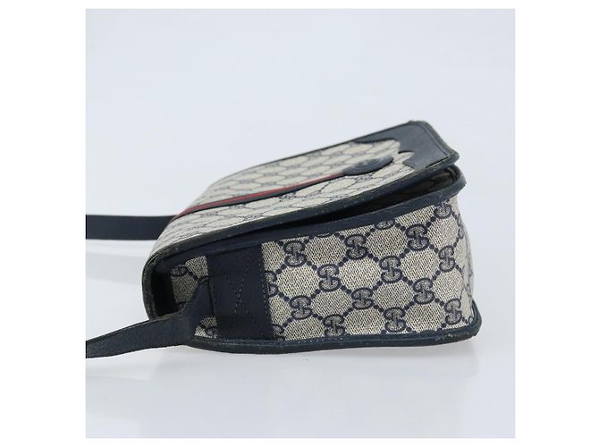 Gucci Borsa Sherry Line Micro GG Supreme in PVC Navy Gold 001 113 0551 Auth LNZ556 D'oro Blu navy - vista 4