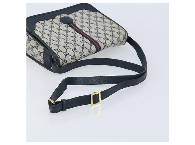 Gucci Borsa Sherry Line Micro GG Supreme in PVC Navy Gold 001 113 0551 Auth LNZ556 D'oro Blu navy - vista 7