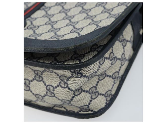 Gucci Borsa Sherry Line Micro GG Supreme in PVC Navy Gold 001 113 0551 Auth LNZ556 D'oro Blu navy - vista 8