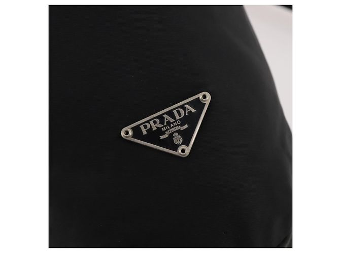 PRADA Shoulder Bag Nylon Black Silver Auth 171649 Silvery - view 17