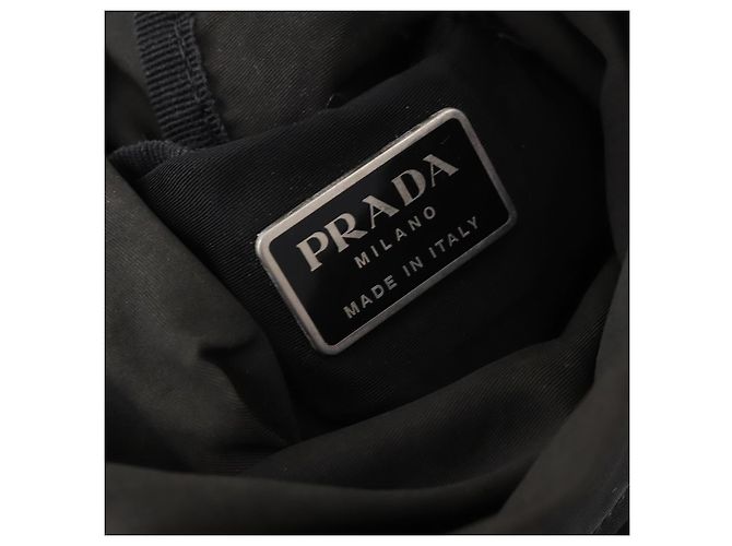 PRADA Shoulder Bag Nylon Black Silver Auth 171649 Silvery - view 20