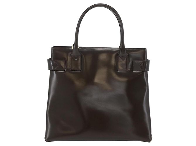 GUCCI Hand Bag Patent leather Brown Gold Auth 172303 Golden - view 2