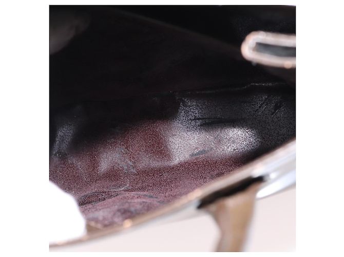 GUCCI Hand Bag Patent leather Brown Gold Auth 172303 Golden - view 20
