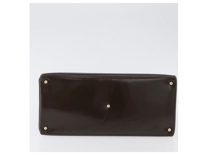 GUCCI Hand Bag Patent leather Brown Gold Auth 172303 Golden - view 5