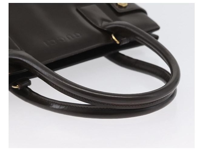 GUCCI Hand Bag Patent leather Brown Gold Auth 172303 Golden - view 7
