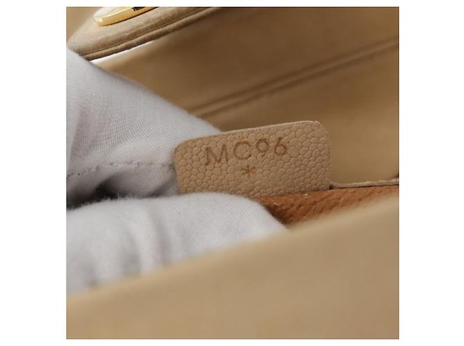 Céline Borsa a mano CELINE in pelle 2 in 1 beige oro Auth 166991 D'oro - vista 12