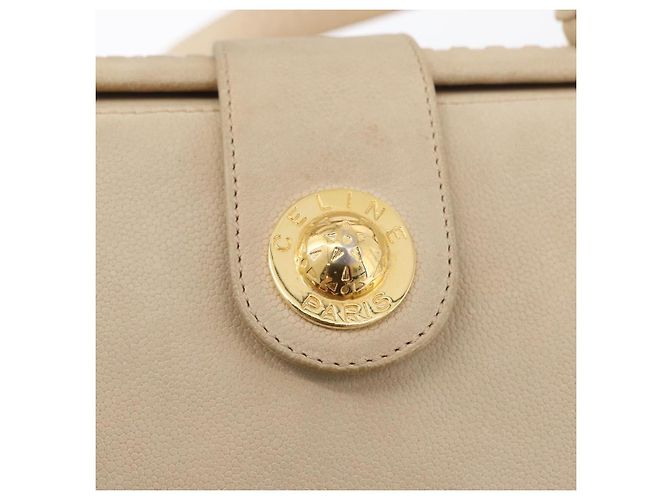 Céline Borsa a mano CELINE in pelle 2 in 1 beige oro Auth 166991 D'oro - vista 18