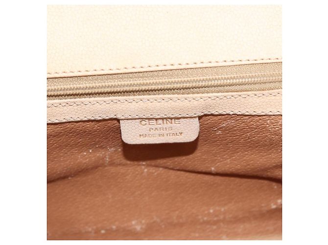 Céline Borsa a mano CELINE in pelle 2 in 1 beige oro Auth 166991 D'oro - vista 19
