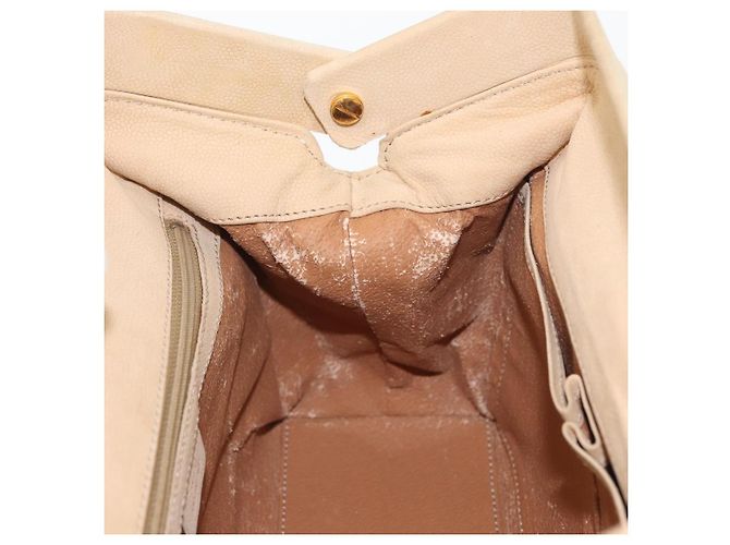 Céline Borsa a mano CELINE in pelle 2 in 1 beige oro Auth 166991 D'oro - vista 20