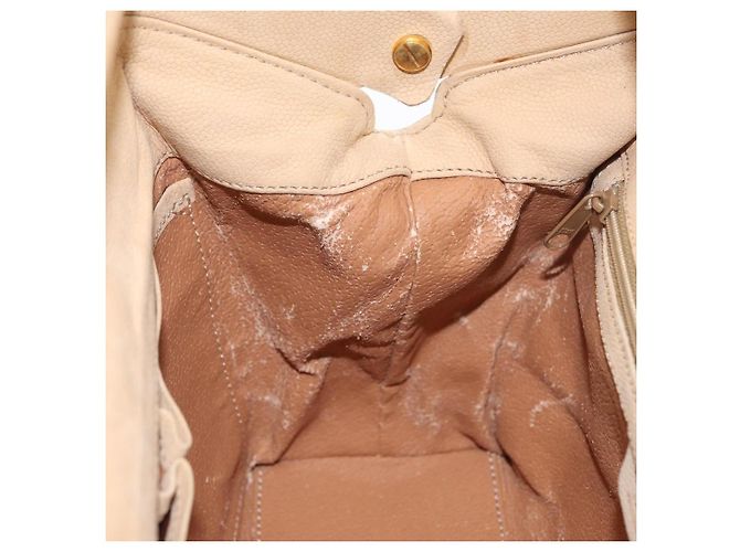 Céline Borsa a mano CELINE in pelle 2 in 1 beige oro Auth 166991 D'oro - vista 21
