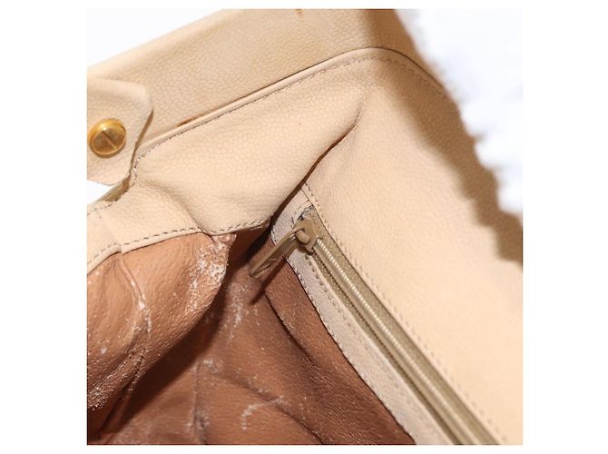 Céline Borsa a mano CELINE in pelle 2 in 1 beige oro Auth 166991 D'oro - vista 22