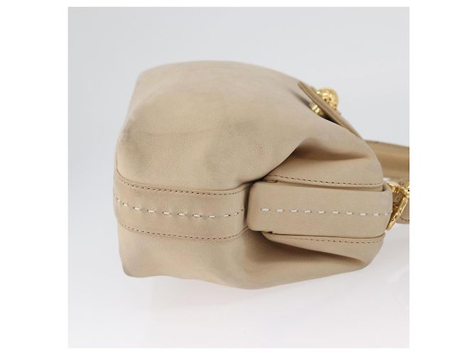Céline Borsa a mano CELINE in pelle 2 in 1 beige oro Auth 166991 D'oro - vista 3