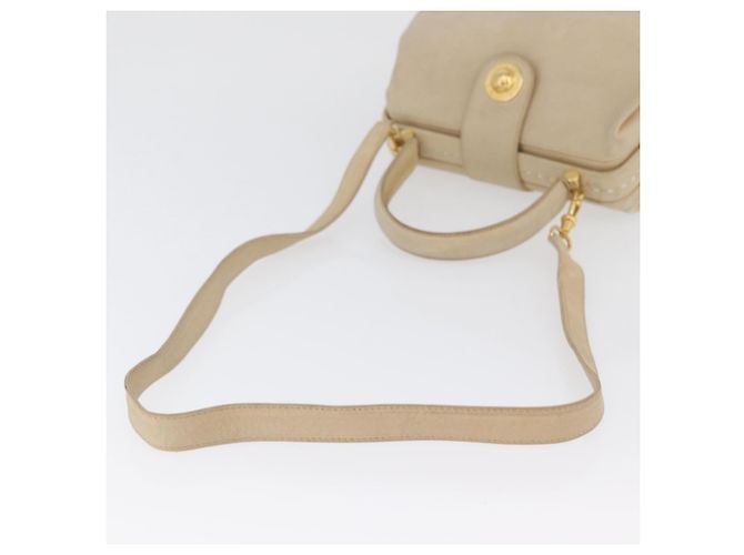 Céline Borsa a mano CELINE in pelle 2 in 1 beige oro Auth 166991 D'oro - vista 9