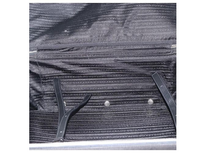 PRADA Custodia in Nylon Nero Argento Auth am10829 - vista 11