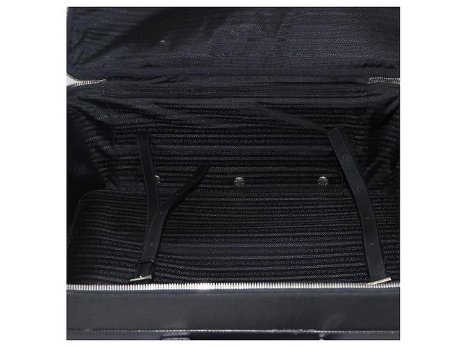 PRADA Custodia in Nylon Nero Argento Auth am10829 - vista 24