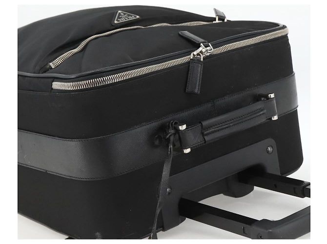PRADA Custodia in Nylon Nero Argento Auth am10829 - vista 6