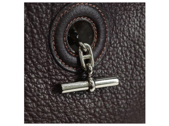 Hermès HERMES Borsa a Spalla Vespa Pelle Marrone Argento Auth bs33819V - vista 17