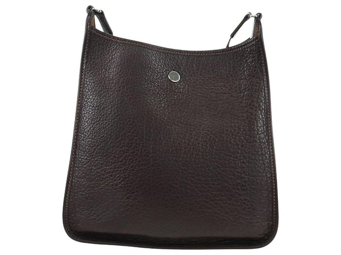 Hermès HERMES Borsa a Spalla Vespa Pelle Marrone Argento Auth bs33819V - vista 2