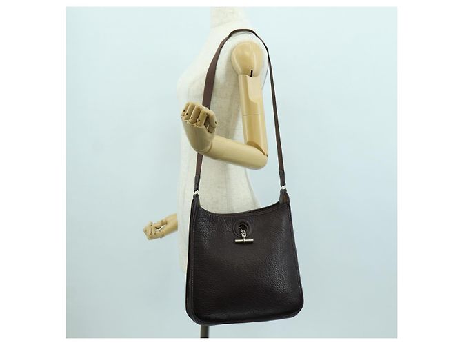 Hermès HERMES Borsa a Spalla Vespa Pelle Marrone Argento Auth bs33819V - vista 21