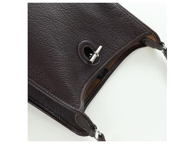 Hermès HERMES Borsa a Spalla Vespa Pelle Marrone Argento Auth bs33819V - vista 6