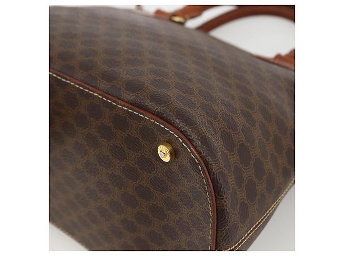 Céline Borsa a mano in tela Macadam CELINE in pelle PVC 2 in 1 marrone oro Auth LNZ540 D'oro - vista 10