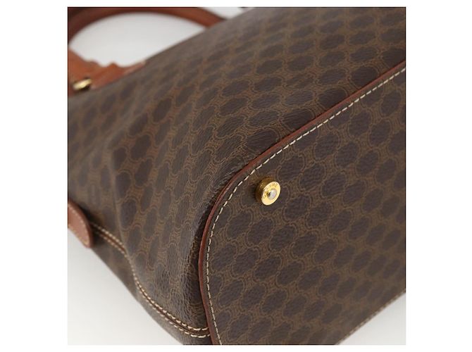 Céline Borsa a mano in tela Macadam CELINE in pelle PVC 2 in 1 marrone oro Auth LNZ540 D'oro - vista 15