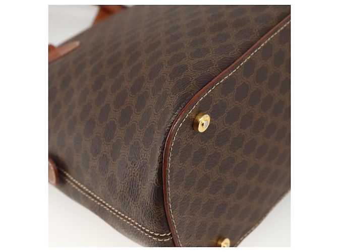 Céline Borsa a mano in tela Macadam CELINE in pelle PVC 2 in 1 marrone oro Auth LNZ540 D'oro - vista 17
