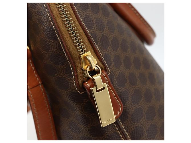 Céline Borsa a mano in tela Macadam CELINE in pelle PVC 2 in 1 marrone oro Auth LNZ540 D'oro - vista 18