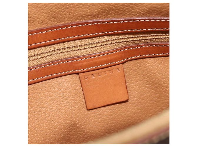 Céline Borsa a mano in tela Macadam CELINE in pelle PVC 2 in 1 marrone oro Auth LNZ540 D'oro - vista 19