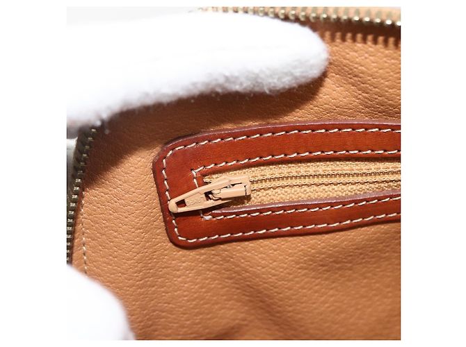 Céline Borsa a mano in tela Macadam CELINE in pelle PVC 2 in 1 marrone oro Auth LNZ540 D'oro - vista 22