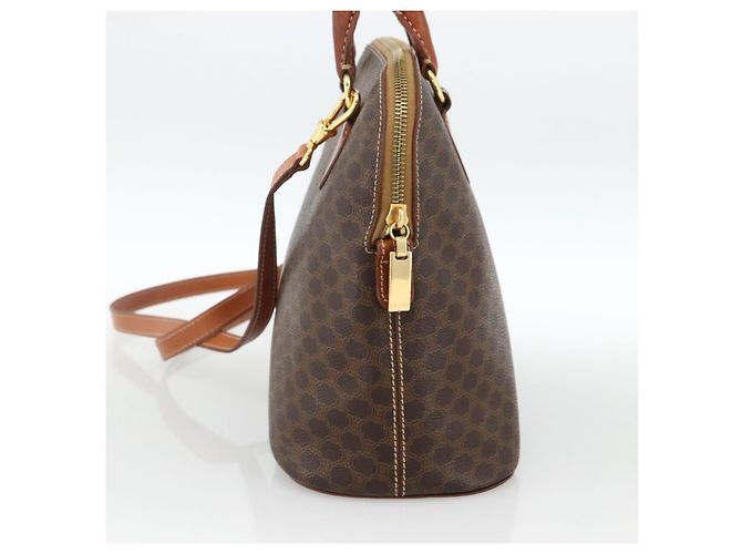 Céline Borsa a mano in tela Macadam CELINE in pelle PVC 2 in 1 marrone oro Auth LNZ540 D'oro - vista 4