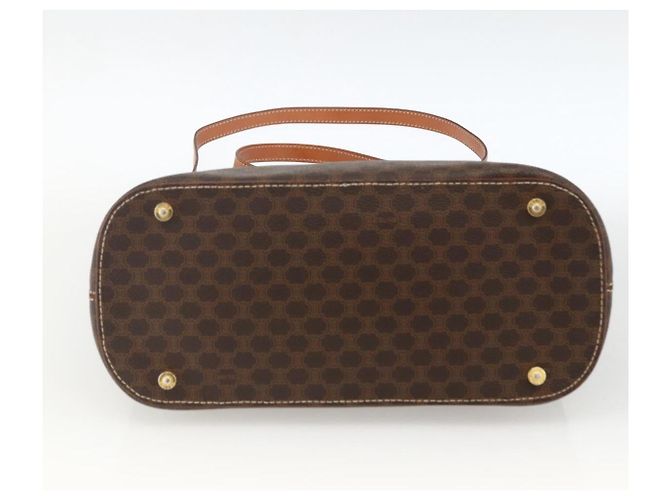 Céline Borsa a mano in tela Macadam CELINE in pelle PVC 2 in 1 marrone oro Auth LNZ540 D'oro - vista 5