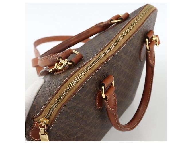 Céline Borsa a mano in tela Macadam CELINE in pelle PVC 2 in 1 marrone oro Auth LNZ540 D'oro - vista 6