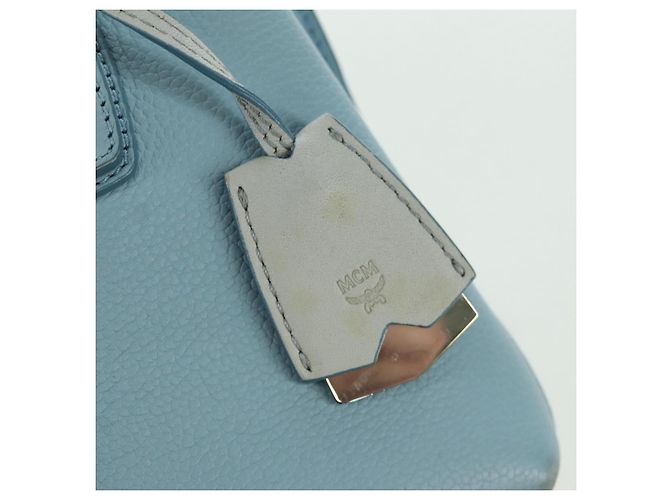 Borsa a mano MCM in pelle 2 in 1 blu chiaro argento Auth BA11118V - vista 20