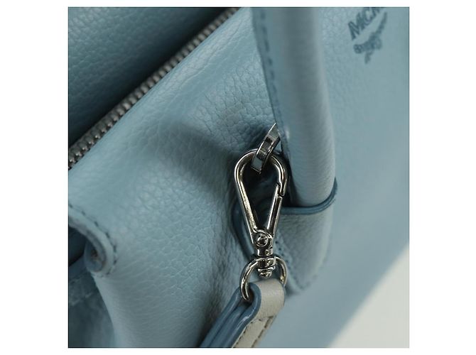 Borsa a mano MCM in pelle 2 in 1 blu chiaro argento Auth BA11118V - vista 22