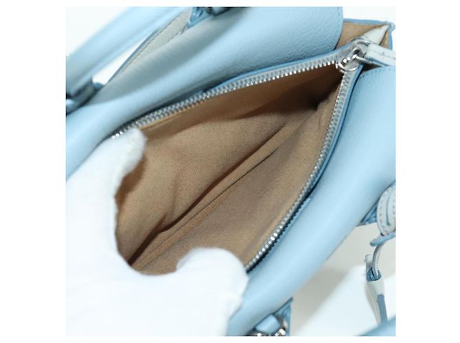 Borsa a mano MCM in pelle 2 in 1 blu chiaro argento Auth BA11118V - vista 24