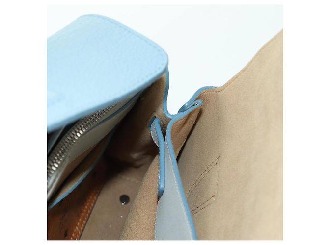 Borsa a mano MCM in pelle 2 in 1 blu chiaro argento Auth BA11118V - vista 30